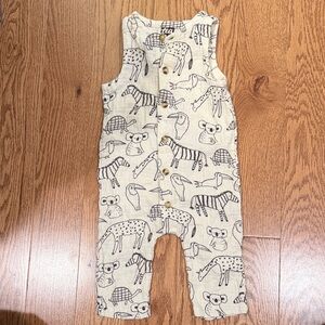 Tea Collection Cream Animal Print Romper 3-6 months